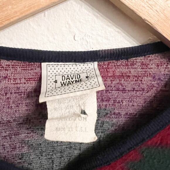 Vintage David Wayne Southwest Fleece Jacket Medium Green Western Boho Aztec 90's - Picture 5 of 6